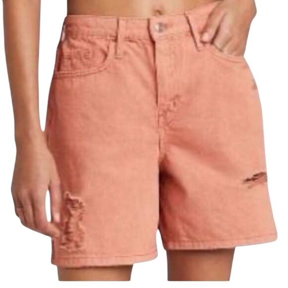 Wild Fable Highest Rise Bermuda Jean Shorts Orange denim Size 10/30 (NWT) - Picture 15 of 16